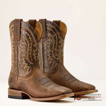 MEN ARIAT BOOT ROCK RIDGE SADDLE BROWN BISON/NUTSHELL TAN 10063783
