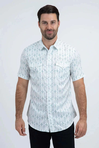 PLATINI GREEN DIAMONDS SHORT SLEEVE SHIRT-PGW11133
