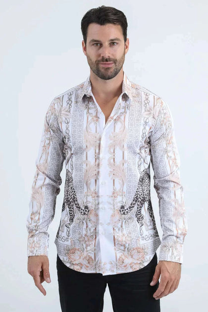 PLATINI WHITE WITH RHINESTONES LONG SLEEVE-RHL11272