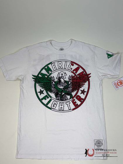 MENS AMERICAN FIGHTER T-SHIRT- ARTESIA WHITE SS FM15439