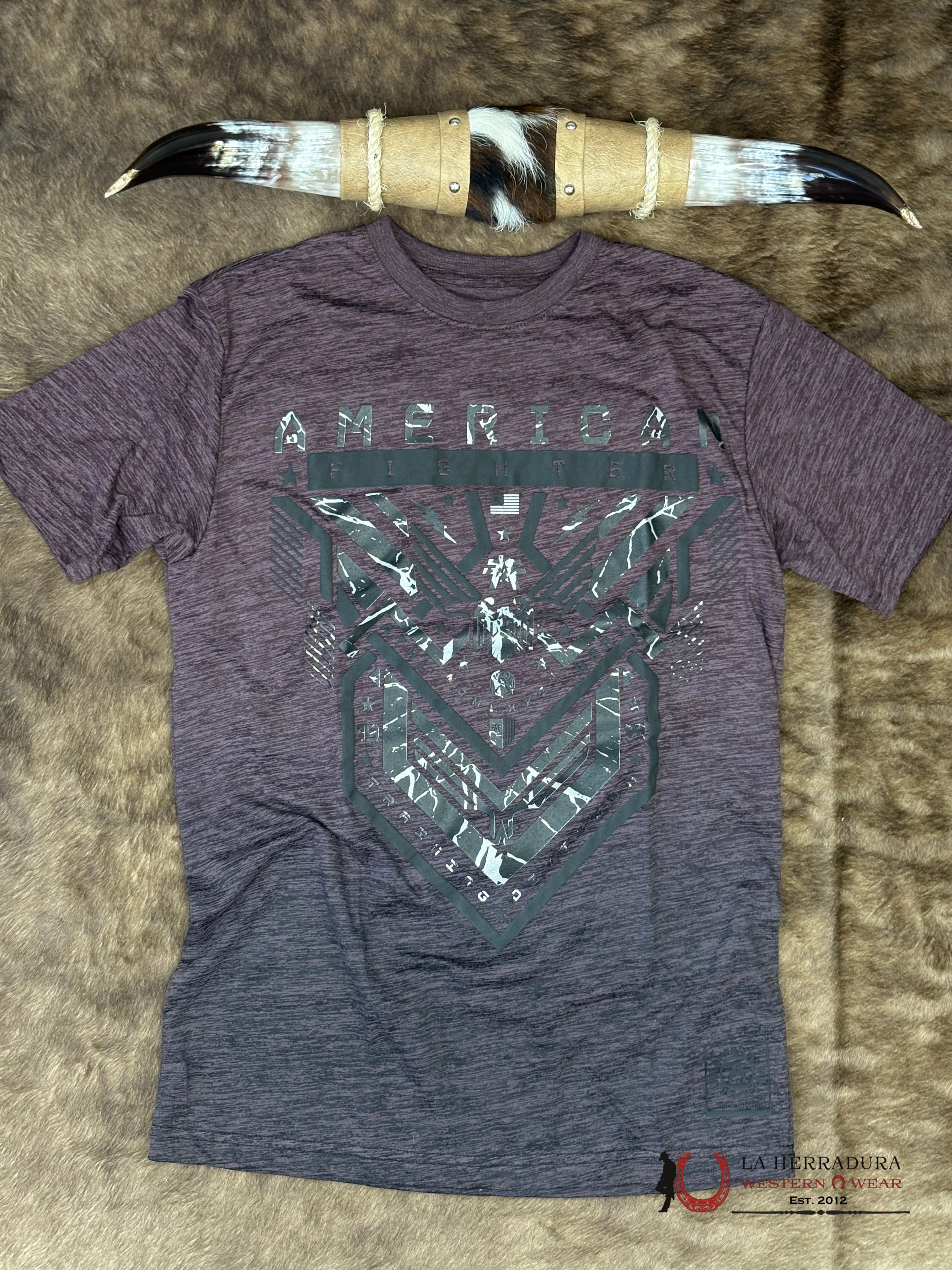 AMERICAN FIGHTER T-SHIRT SAWGRASS PURPLE SHORT SLEEVE MEN ROPA HOMBRES