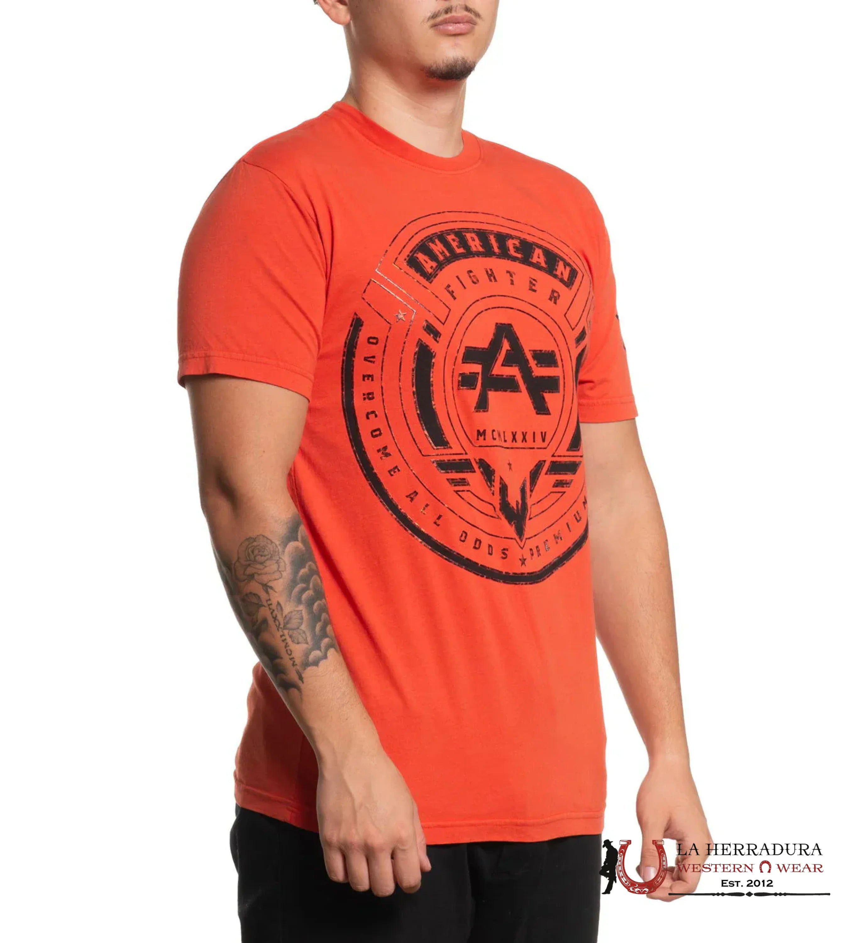 AMERICAN FIGHTER T-SHIRT FAIRVALLEY ORANGE SHORT SLEEVE MEN ROPA HOMBRES