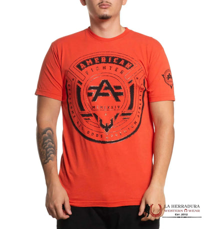 MENS AMERICAN FIGHTER TSHIRT - FAIRVALLEY ORANGE SS FM15990