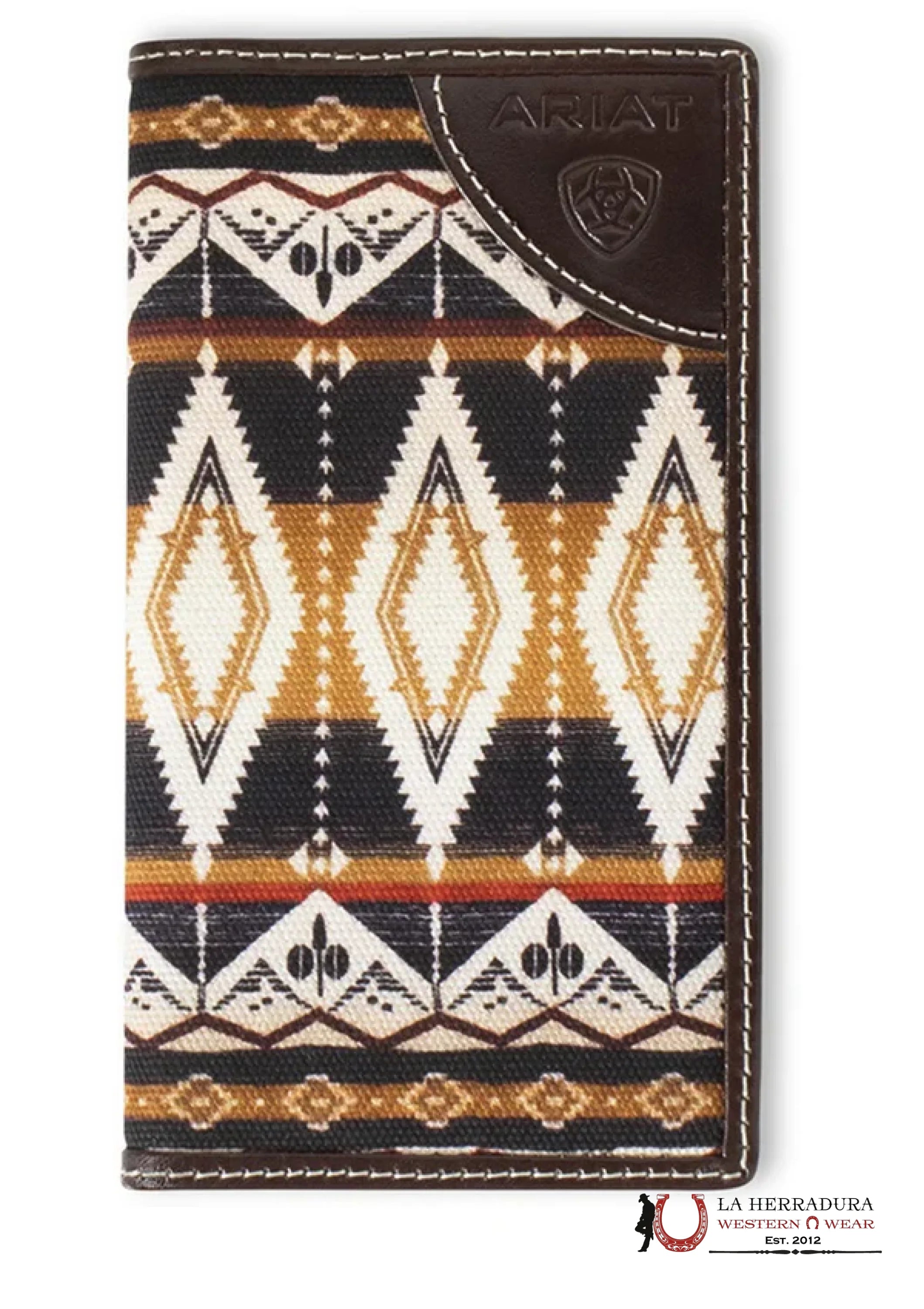 MENS ARIAT AZTEC ORANGE & BROWN RODEO WALLET- A3559402 ACCESORIOS