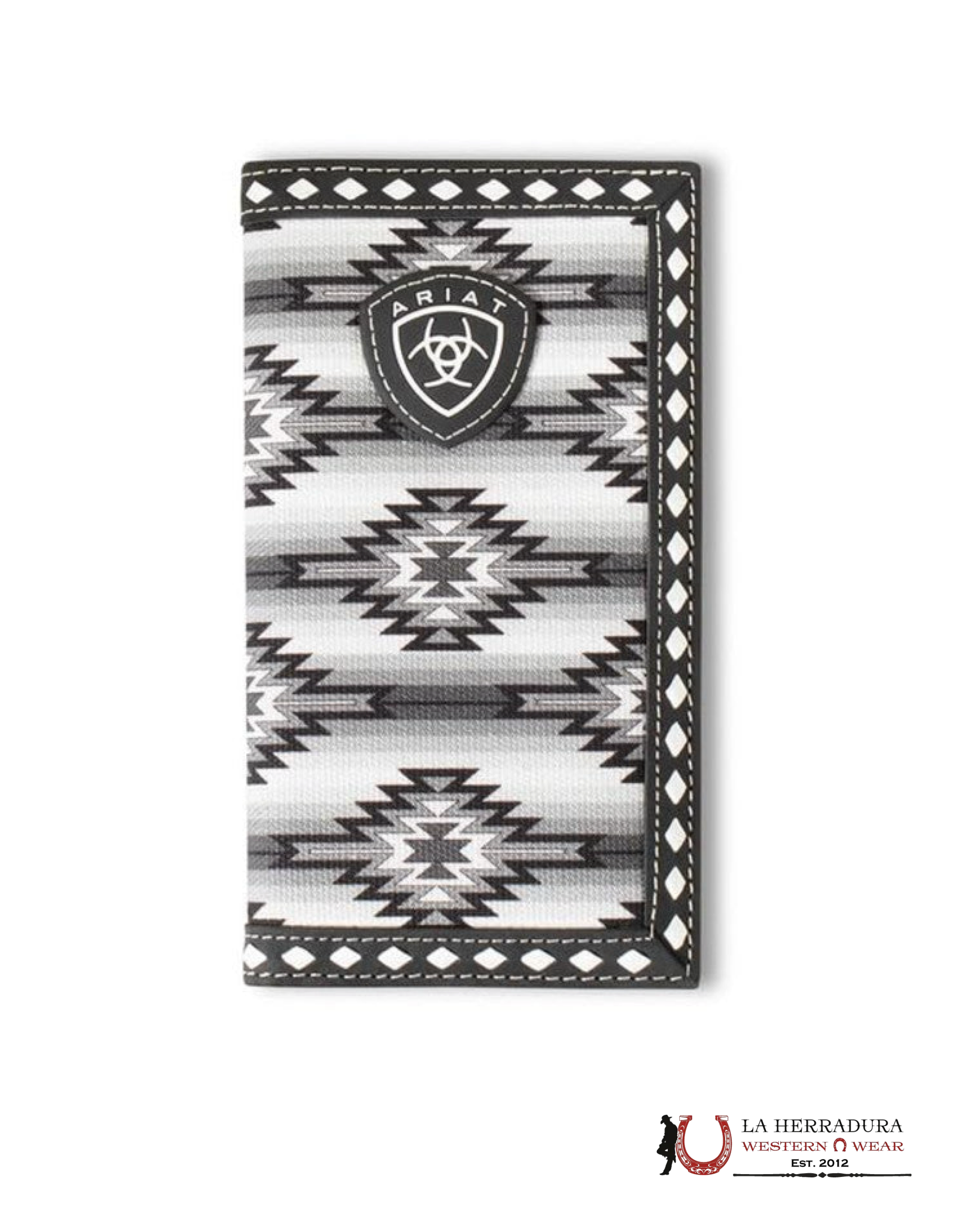 MENS ARIAT BLACK AND WHITE AZTEC RODEO WALLET- A3558801 ACCESORIOS