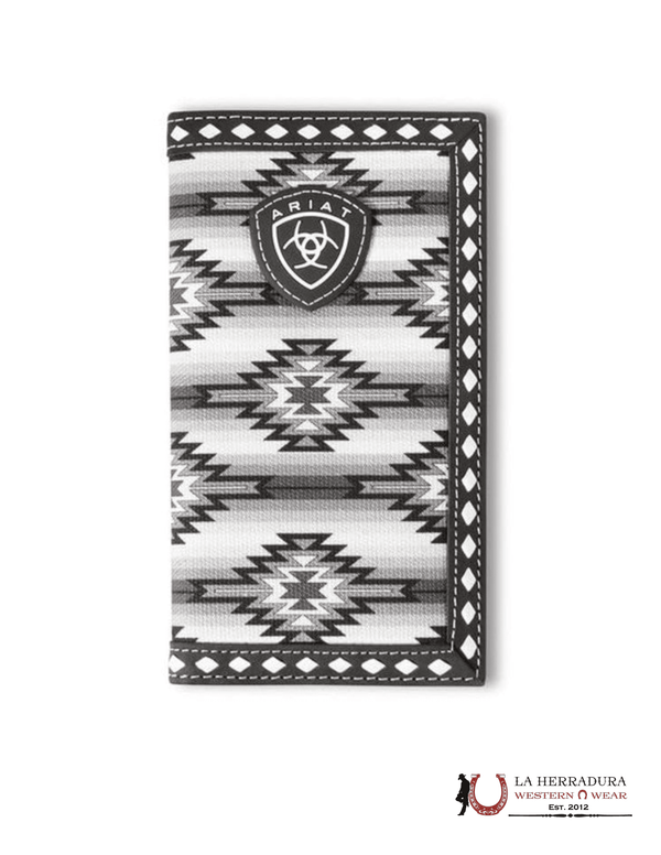 MENS ARIAT BLACK AND WHITE AZTEC RODEO WALLET- A3558801