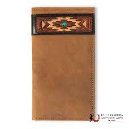 MENS ARIAT BROWN AZTEC RODEO WALLET- A35584217