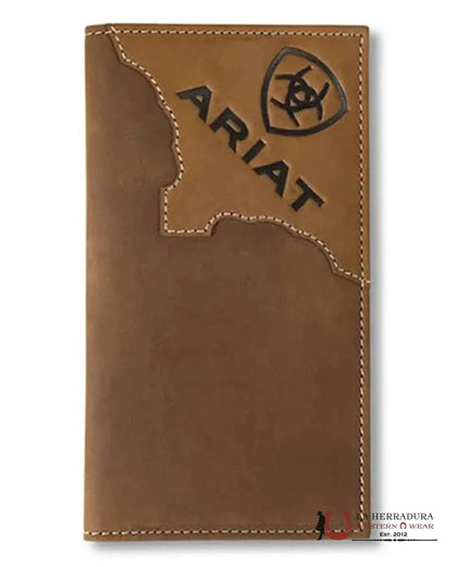 MENS ARIAT BROWN LEATHER RODEO WALLET- A3552544