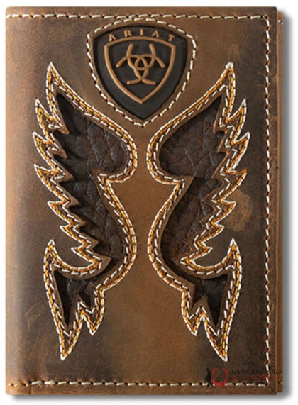 MENS ARIAT BROWN TRI-FOLD WALLET- A3566002