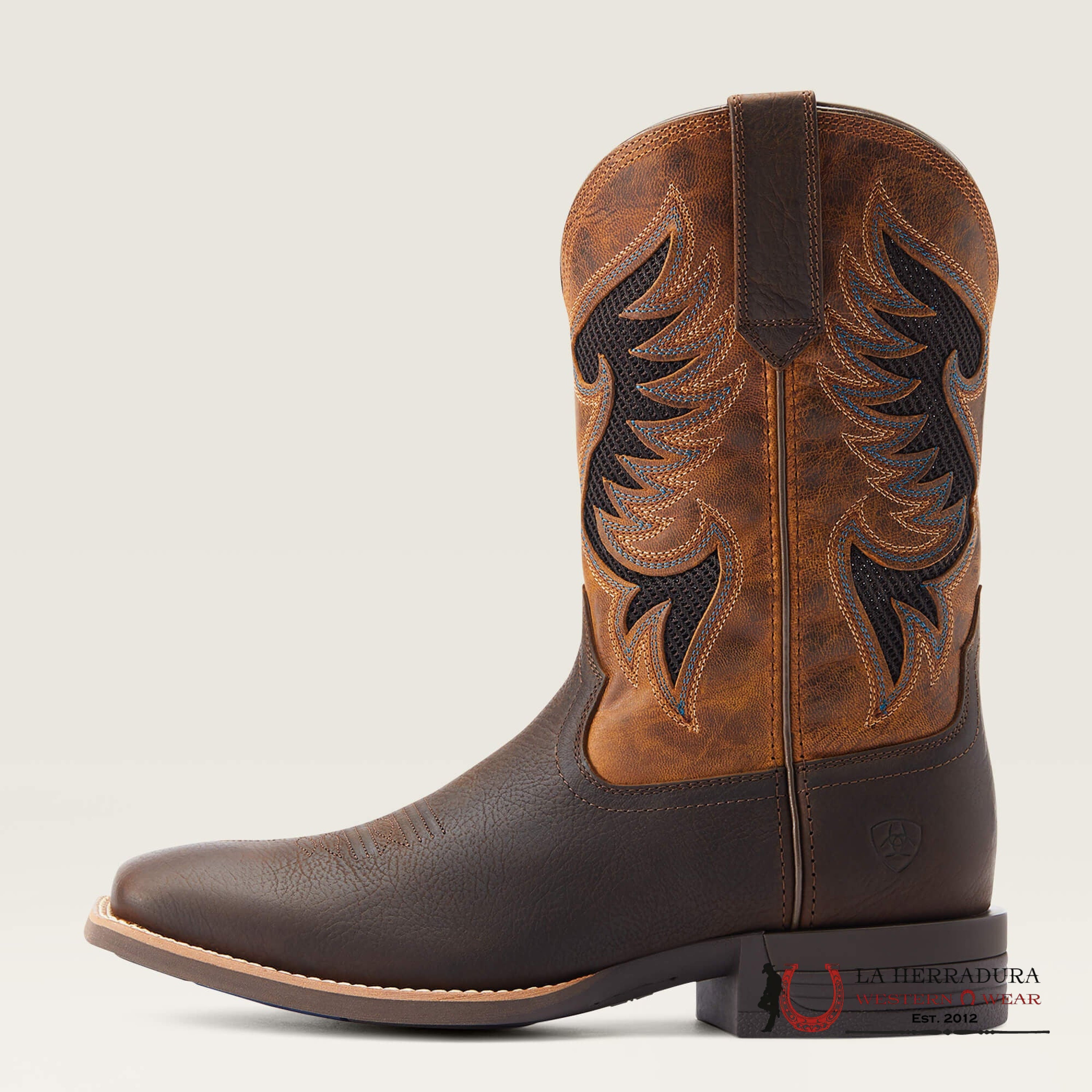Mens Ariat Cowpuncher Ventek Dark Brown/Golden Mustard Botas Hombres