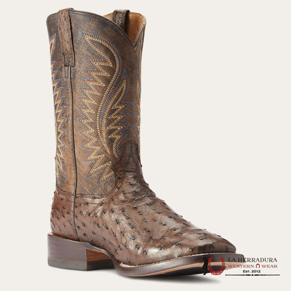 MENS ARIAT GALLUP MOCHA FULL QUILL OSTRICH DUSTED WHEAT - 10034051