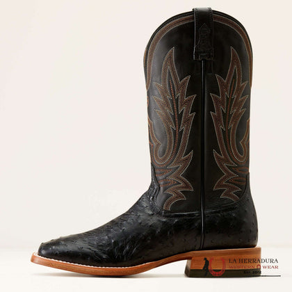 MENS ARIAT SHOWBOAT BLACK FULL QUILL OSTRICH 10047084