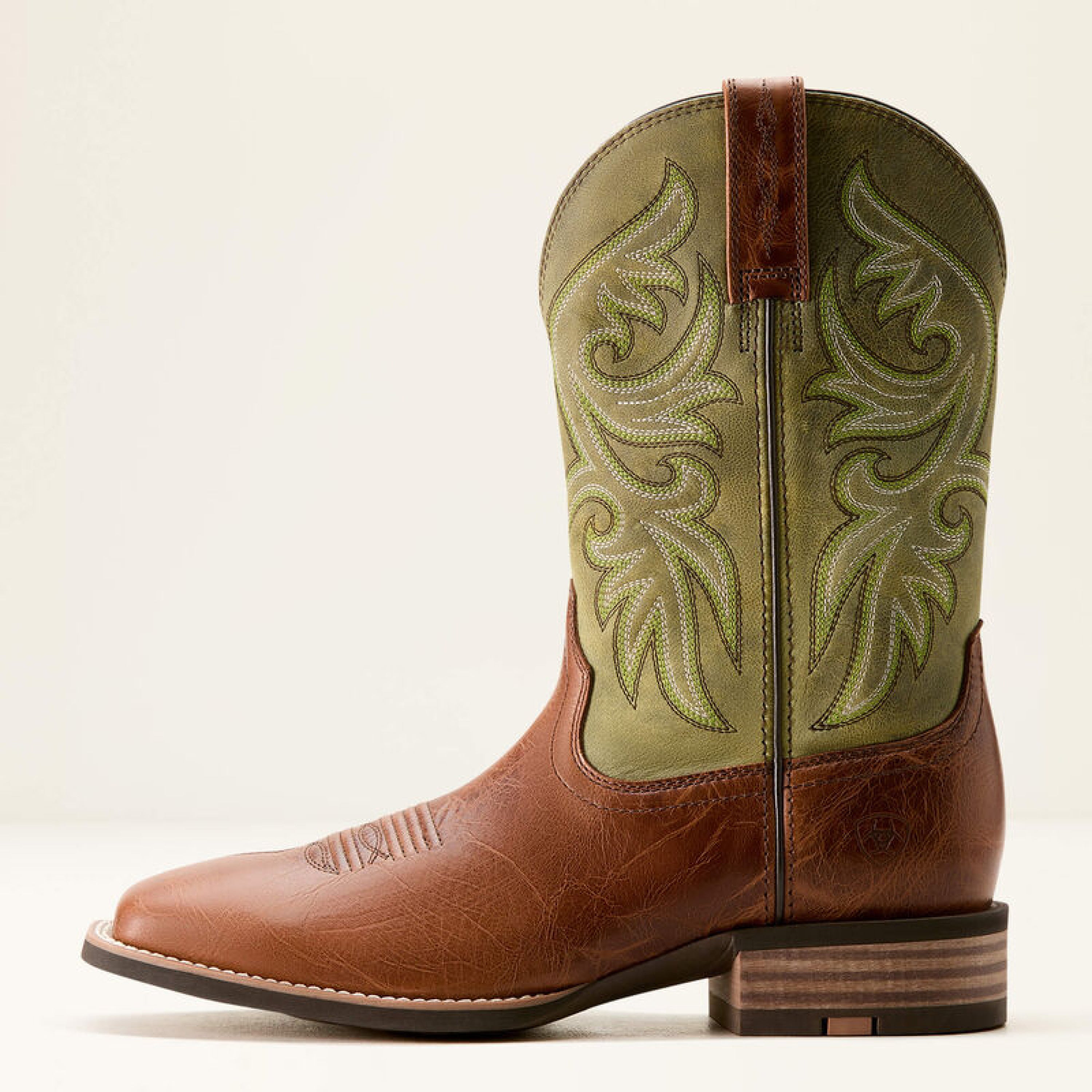 Mens Ariat Slingshot Dark Tan Easy Green Cowboy Boot 3630 Botas Hombres