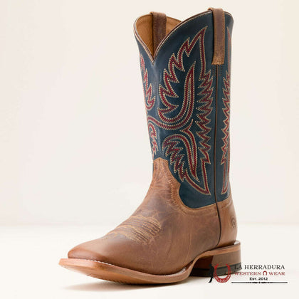 MENS ARIAT TANGLEWOOD BONE/ HONORABLE BLUE COWBOY BOOT 10053581