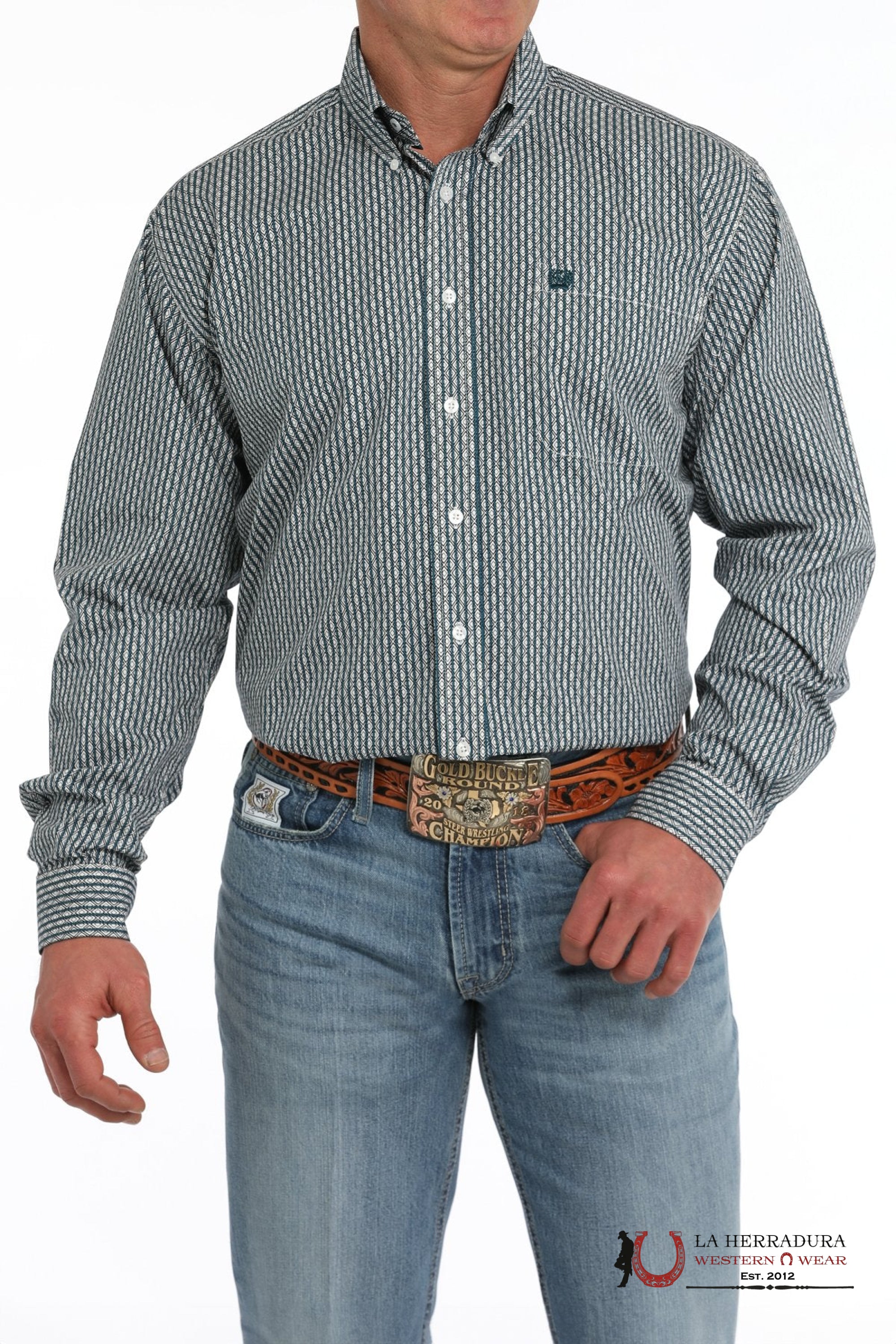 MEN’S Blue Western Style Longsleeve Shirt MTW1105867 ROPA HOMBRES