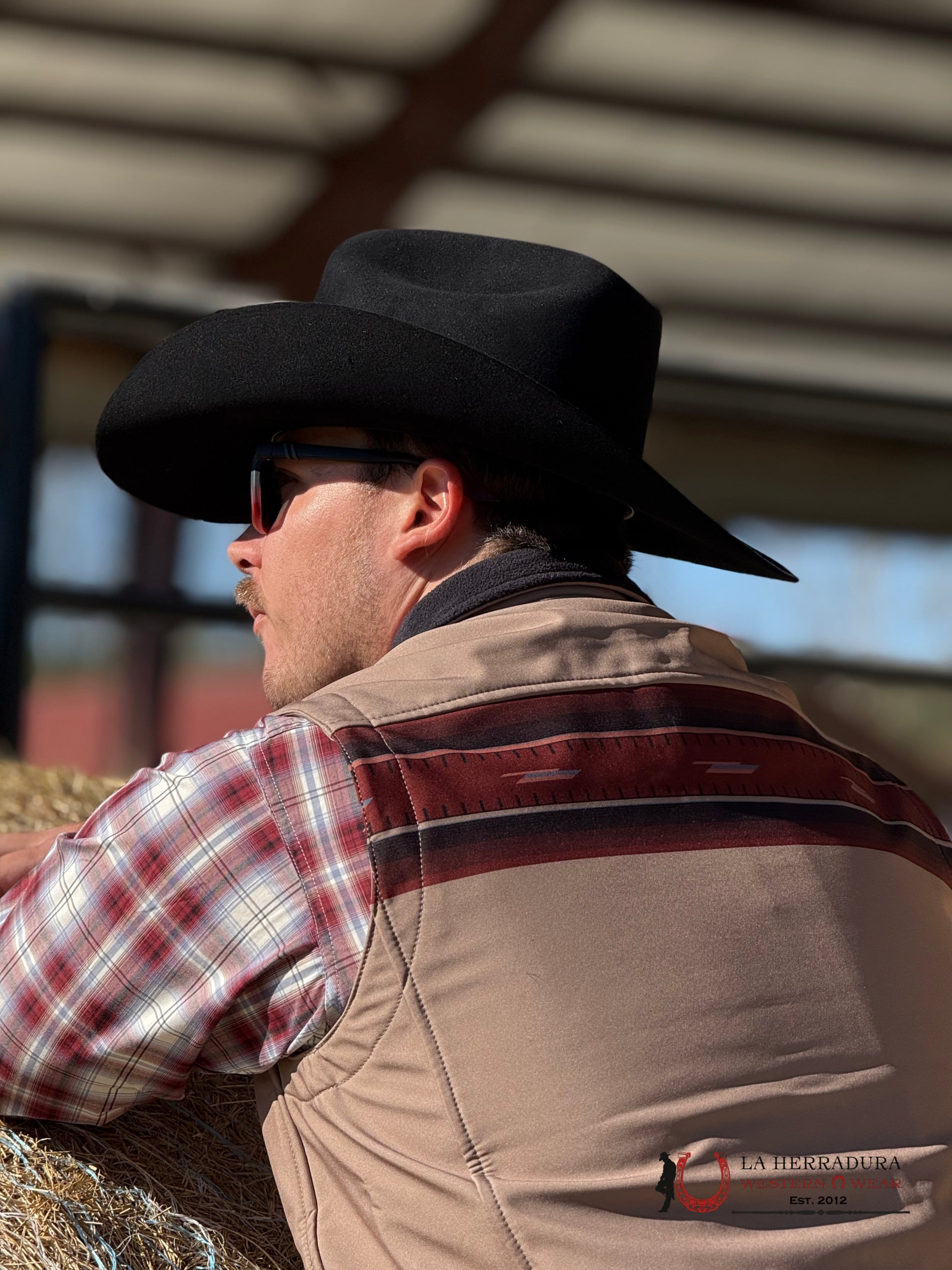 MENS CINCH BONDED LIGHT BROWN AZTEC VEST-MWV1545004