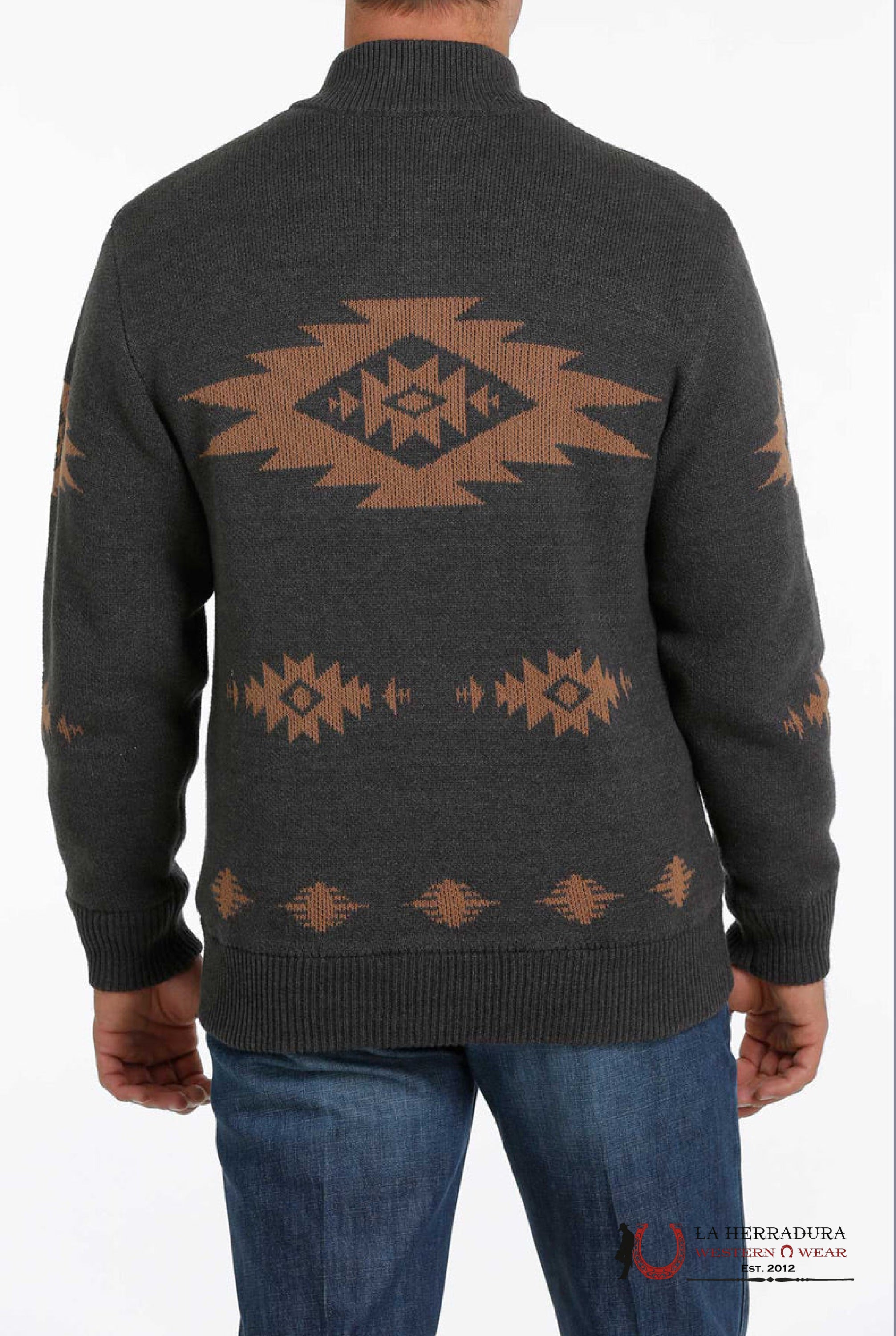 Men’s Cinch Pullover Grey/Tan Sweater MWK156001 ROPA HOMBRES