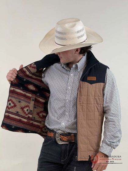 CHALECO ACOLCHADO REVERSIBLE PARA HOMBRE CINCH - CAQUI/ AZUL MARINO MWV1576004
