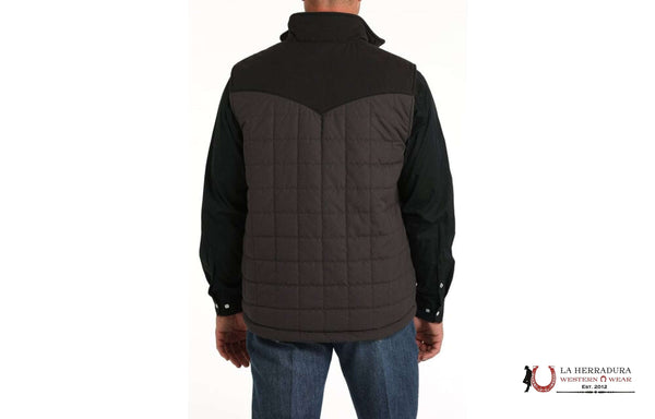 MENS CINCH REVERSIBLE VEST CHARCOAL AND BROWN