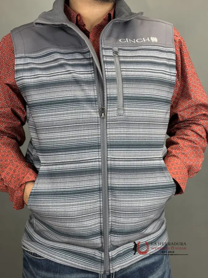 Men’s Cinch Vest Grey Aztec Ropa Hombres