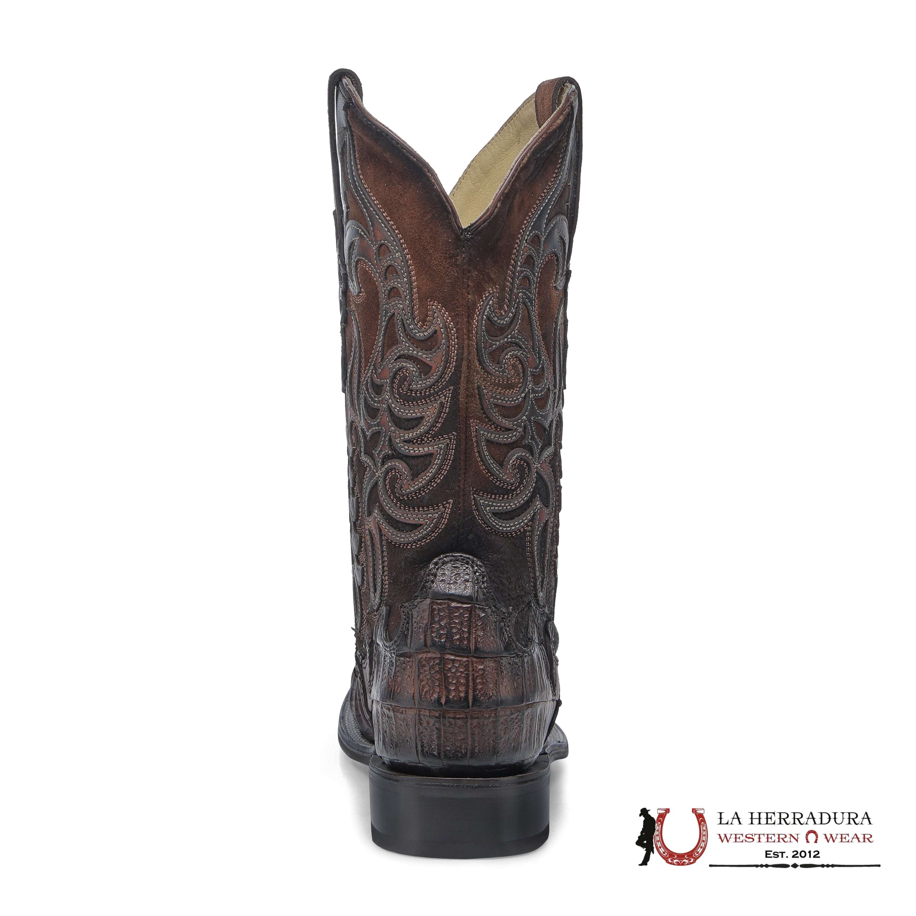 MENS CORRAL CAIMAN OVERLAY BROWN SQUARE TOE A4775 BOTAS HOMBRES