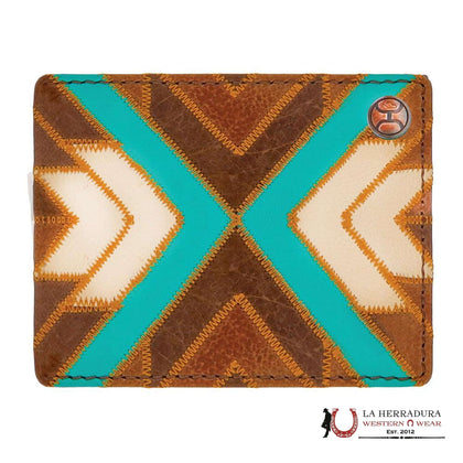 MENS HOOEY BROWN AND TURQUOISE WALLET-HFB007-BRTQ