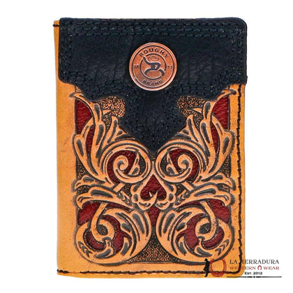 MENS HOOEY HAND TOOLED BROWN AND RED WALLET-RTF003-TNRD