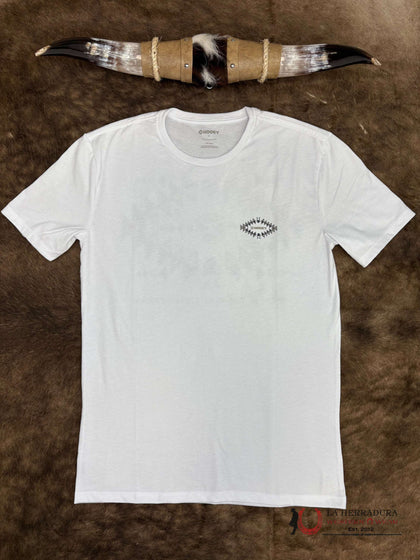 CAMISETA DE HOMBRE HOOEY ELDORADO BLANCA CUELLO REDONDO LOGO NEGRO/MARRÓN CLARO HT1887