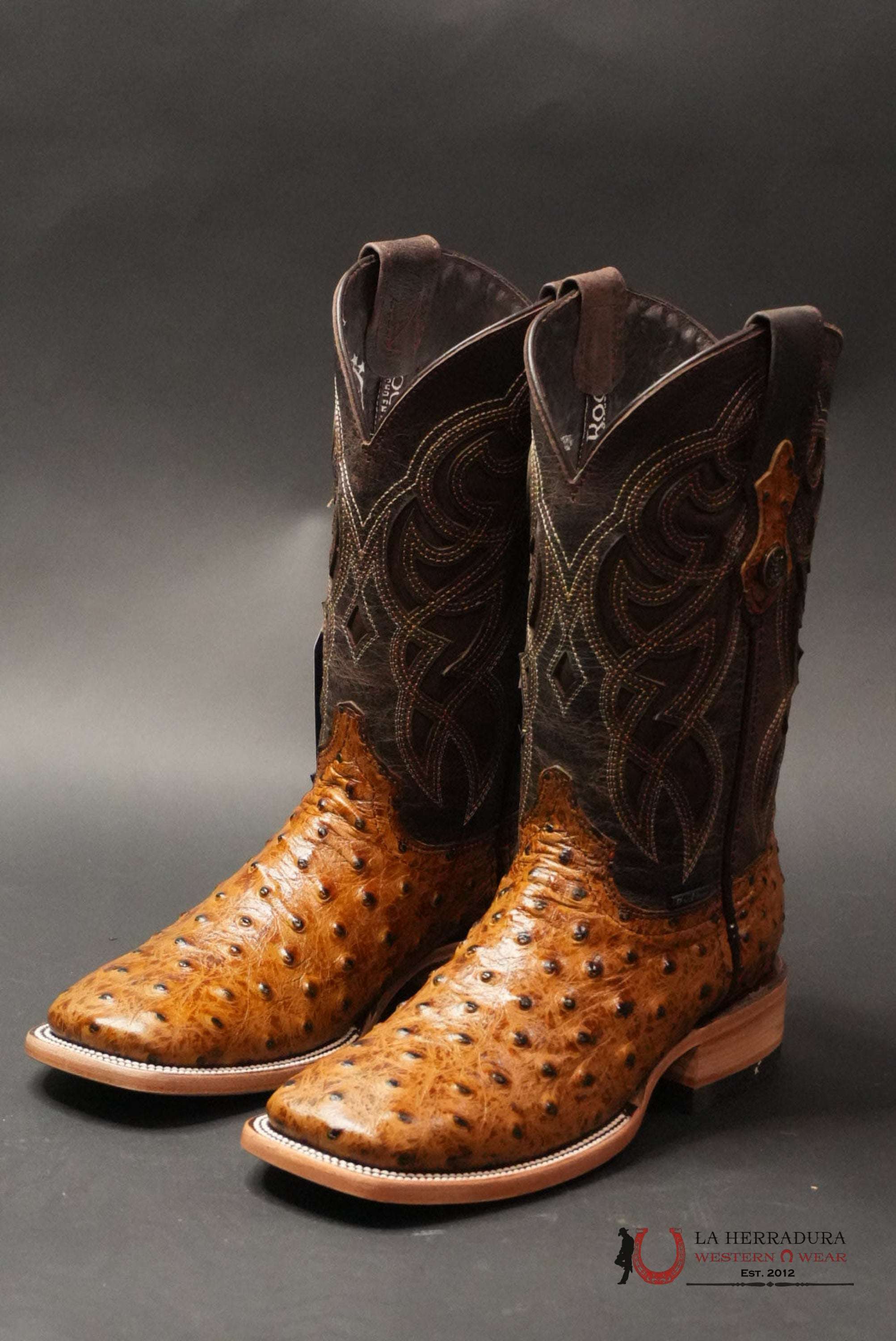 MENS IMIT OSTRICH RANCH MIEL / ACARTONADO BOOT BOTAS HOMBRES