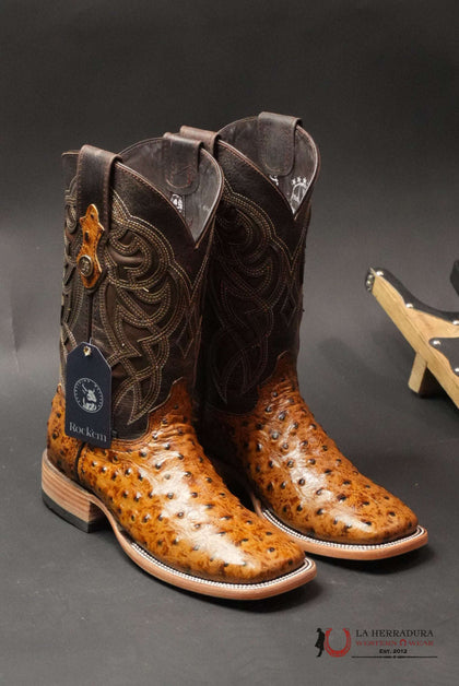 MENS IMIT OSTRICH RANCH MIEL / ACARTONADO BOOT