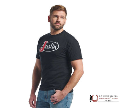 MENS JUSTIN TSHIRT - BLACK ORIGINAL LOGO