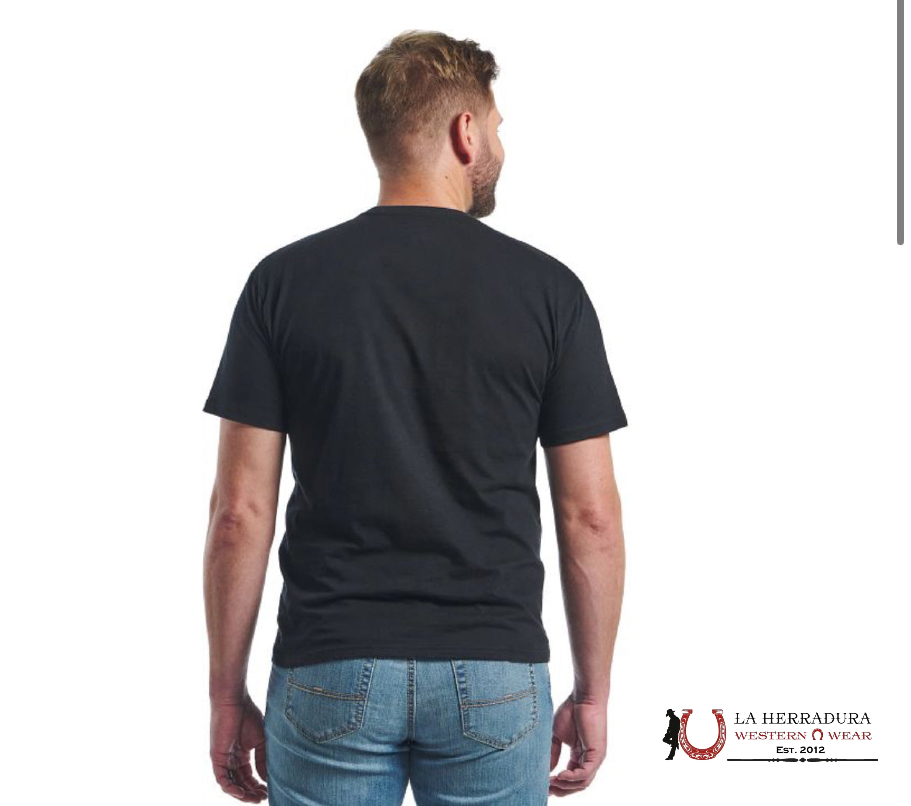 MENS JUSTIN TSHIRT - BLACK ORIGINAL LOGO ROPA HOMBRES