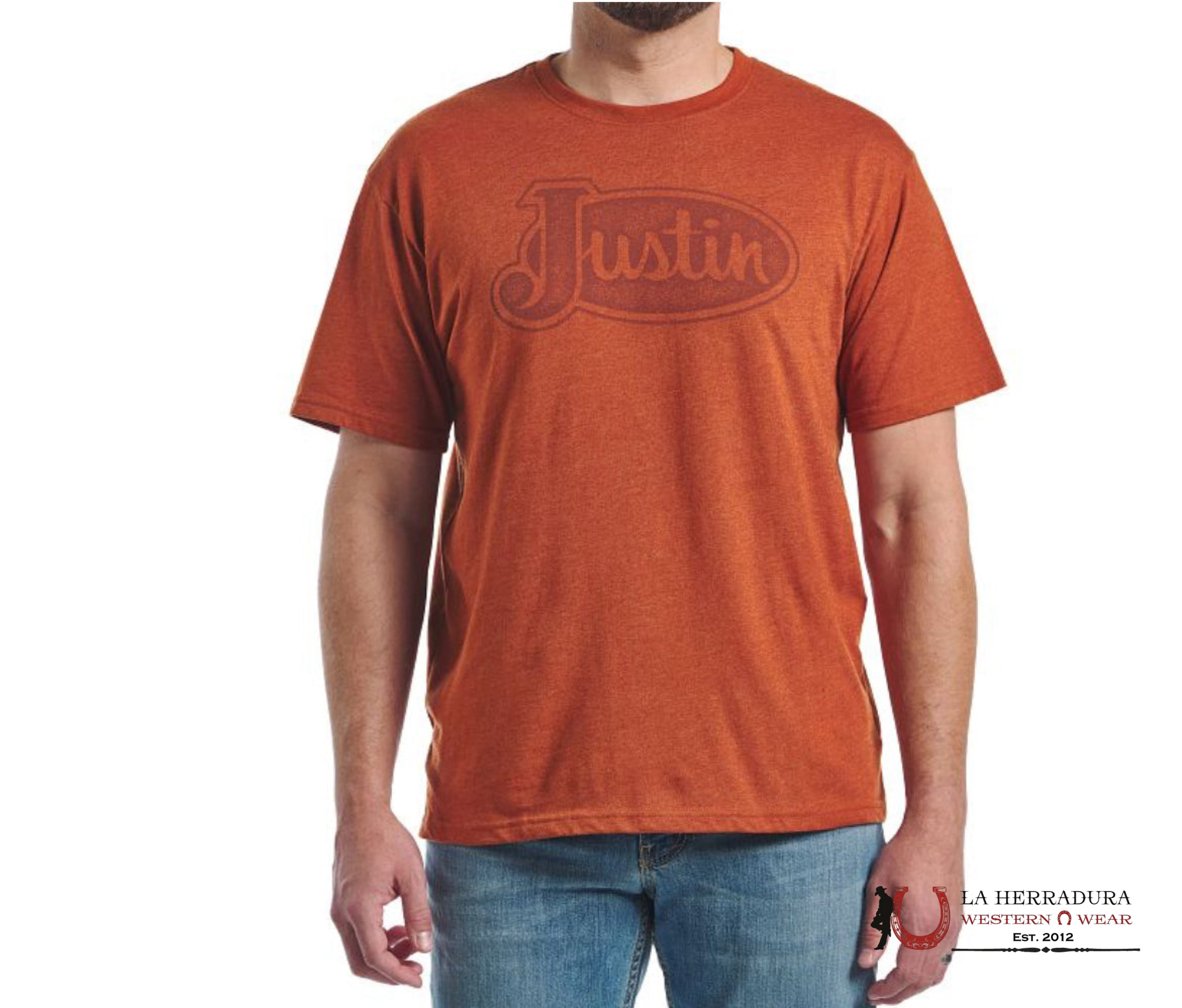 MENS JUSTIN TSHIRT - ORANGE RUST LOGO ROPA HOMBRES