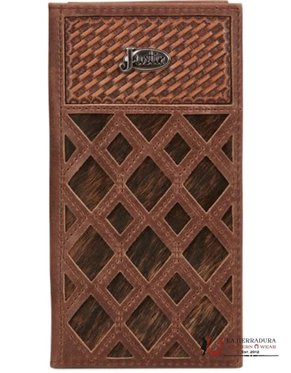 BILLETERAS DE HOMBRE JUSTIN CUERO DE VACA MARRÓN BILLETERA DE RODEO - 2172767W3