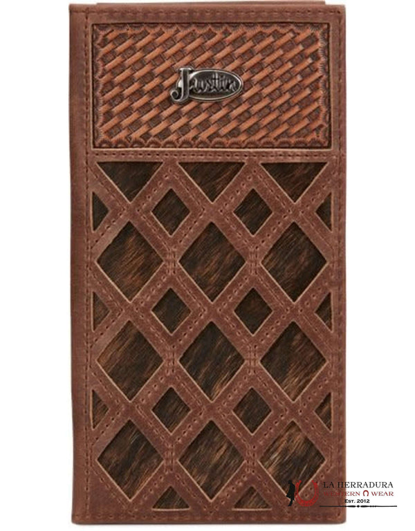 BILLETERAS DE HOMBRE JUSTIN CUERO DE VACA MARRÓN BILLETERA DE RODEO - 2172767W3