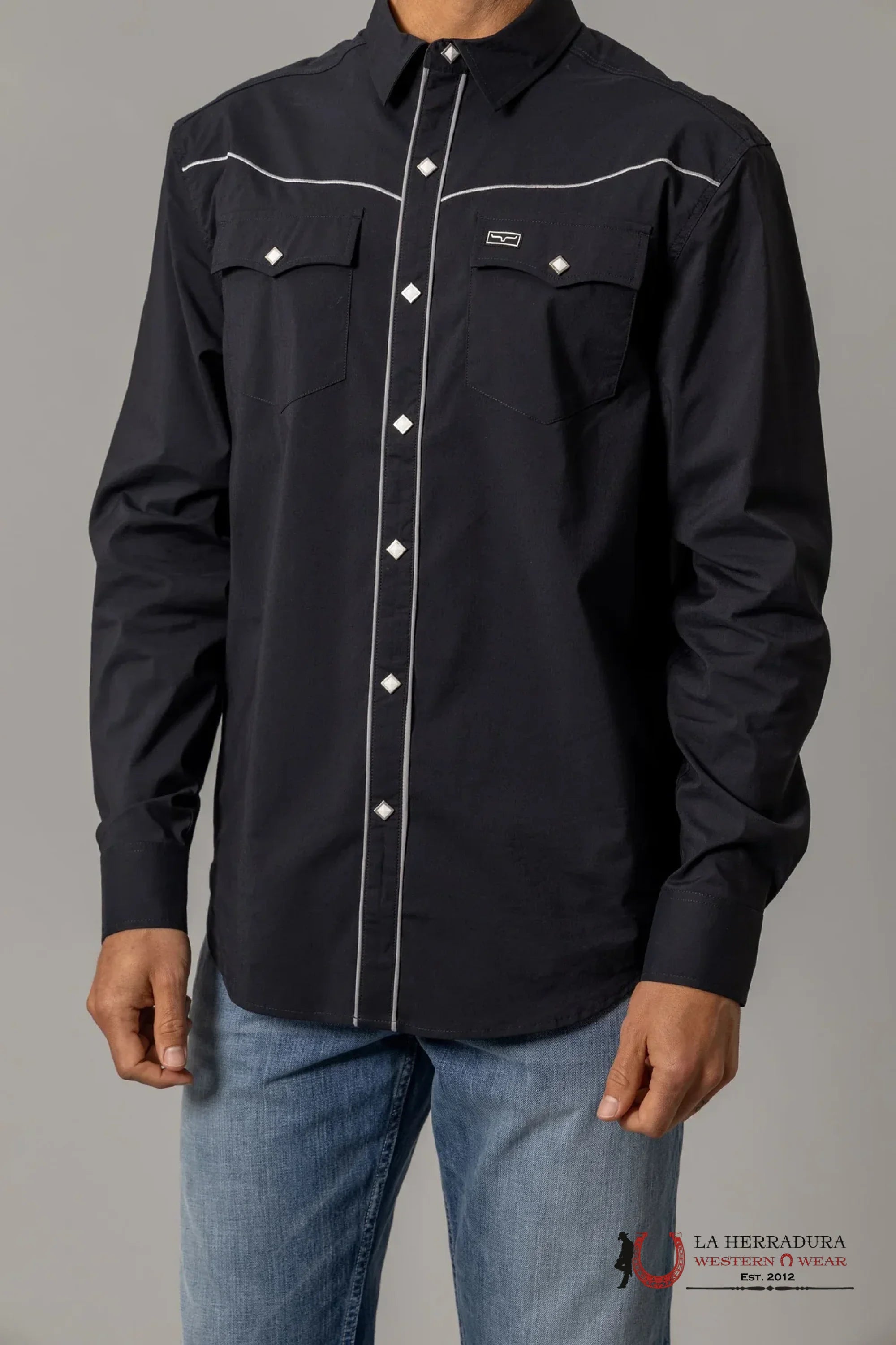 Men’s Kim Ranch Long Sleeve Button Up Laneboro Black Shirt ROPA HOMBRES