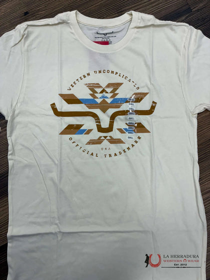 CAMISETA DE SARAPE CIRCULAR KIMES PARA HOMBRE - COLOR CANELA