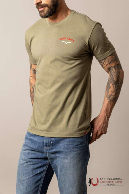 MENS KIMS RANCH - BANDERA LIGHT OLIVE TSHIRT