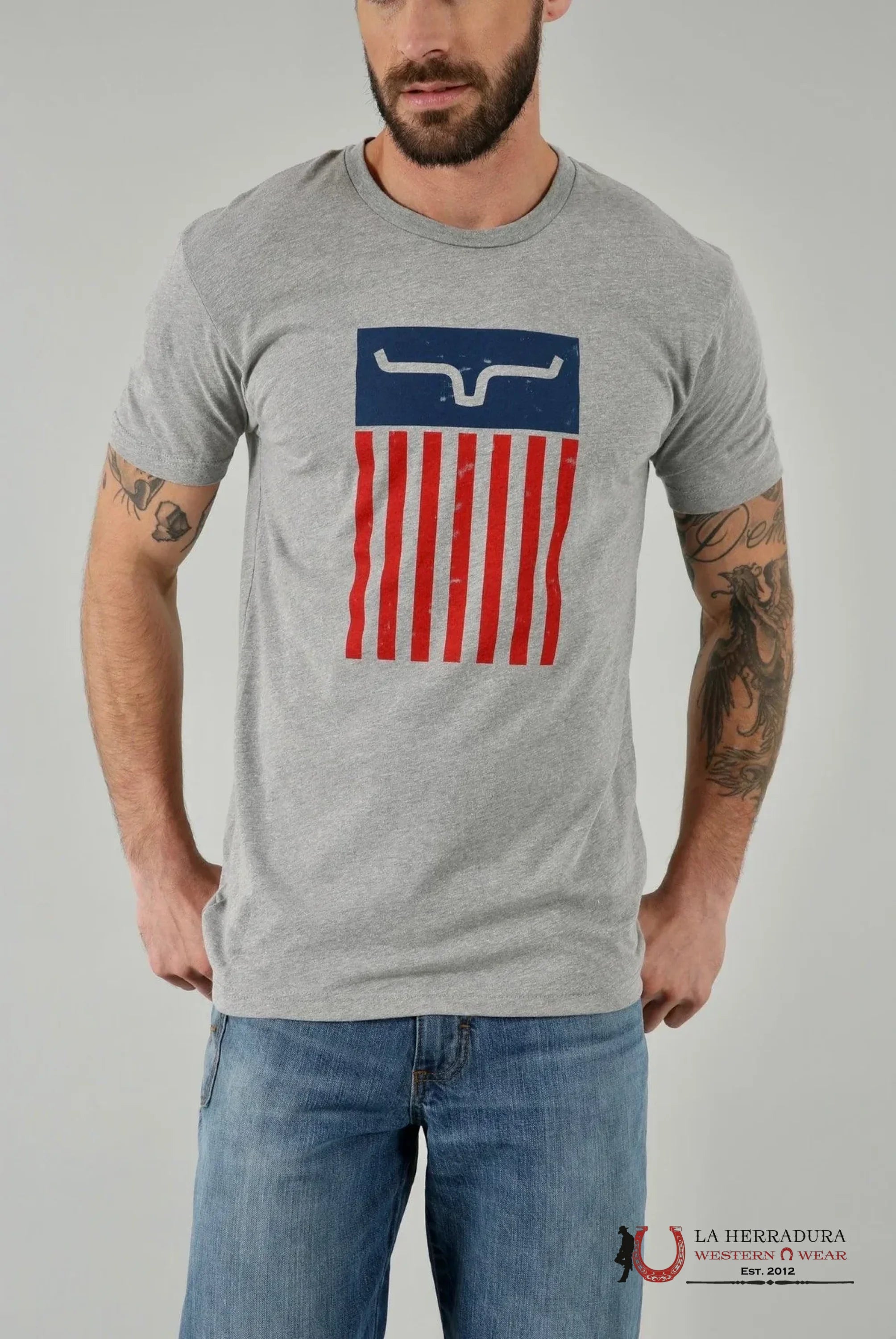 MENS KIMS RANCH -CODY TEE DK GREY HEATHER ROPA HOMBRES