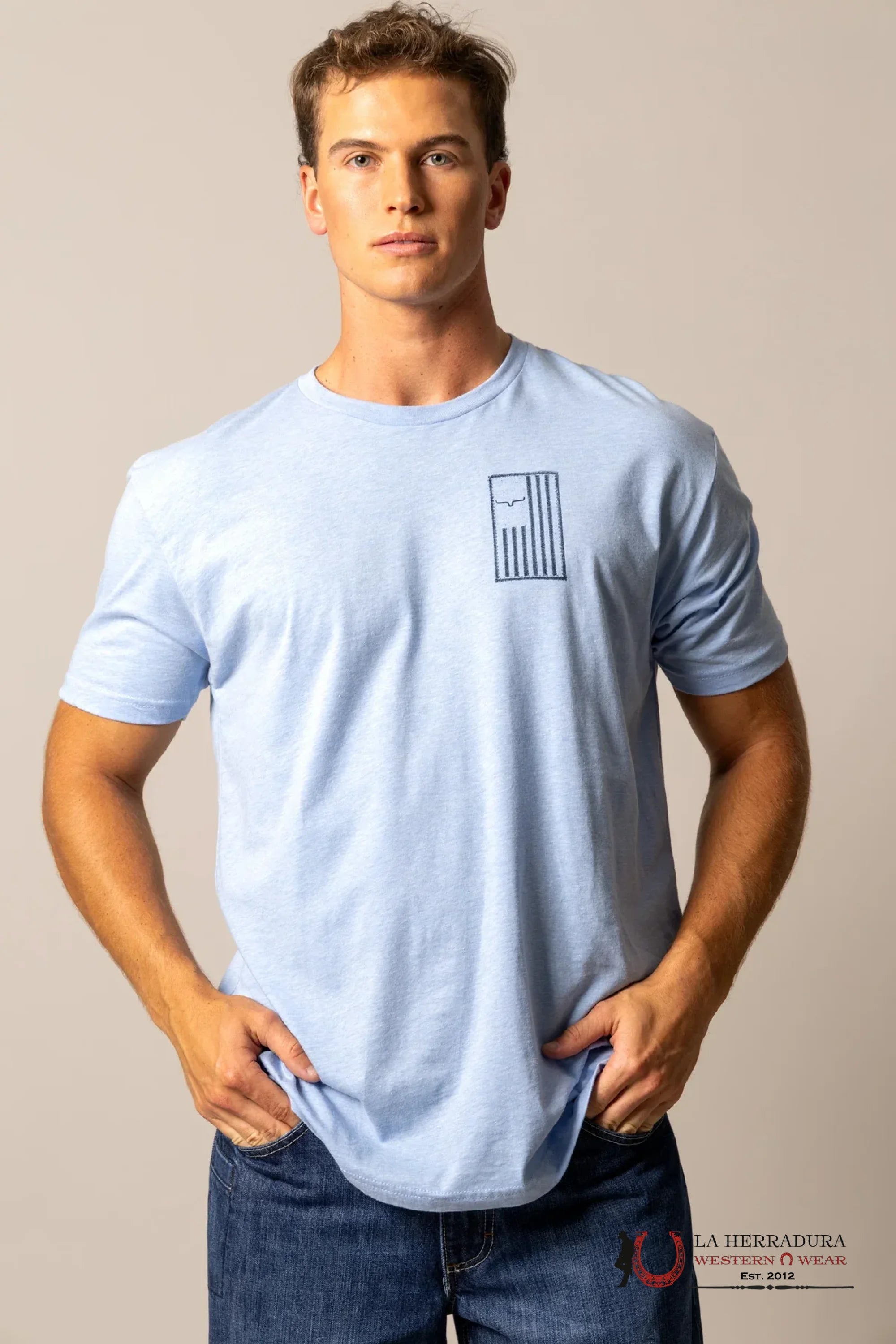 MENS KIMS RANCH - PATCHED HEATHER COLUMBIA BLUE ROPA HOMBRES