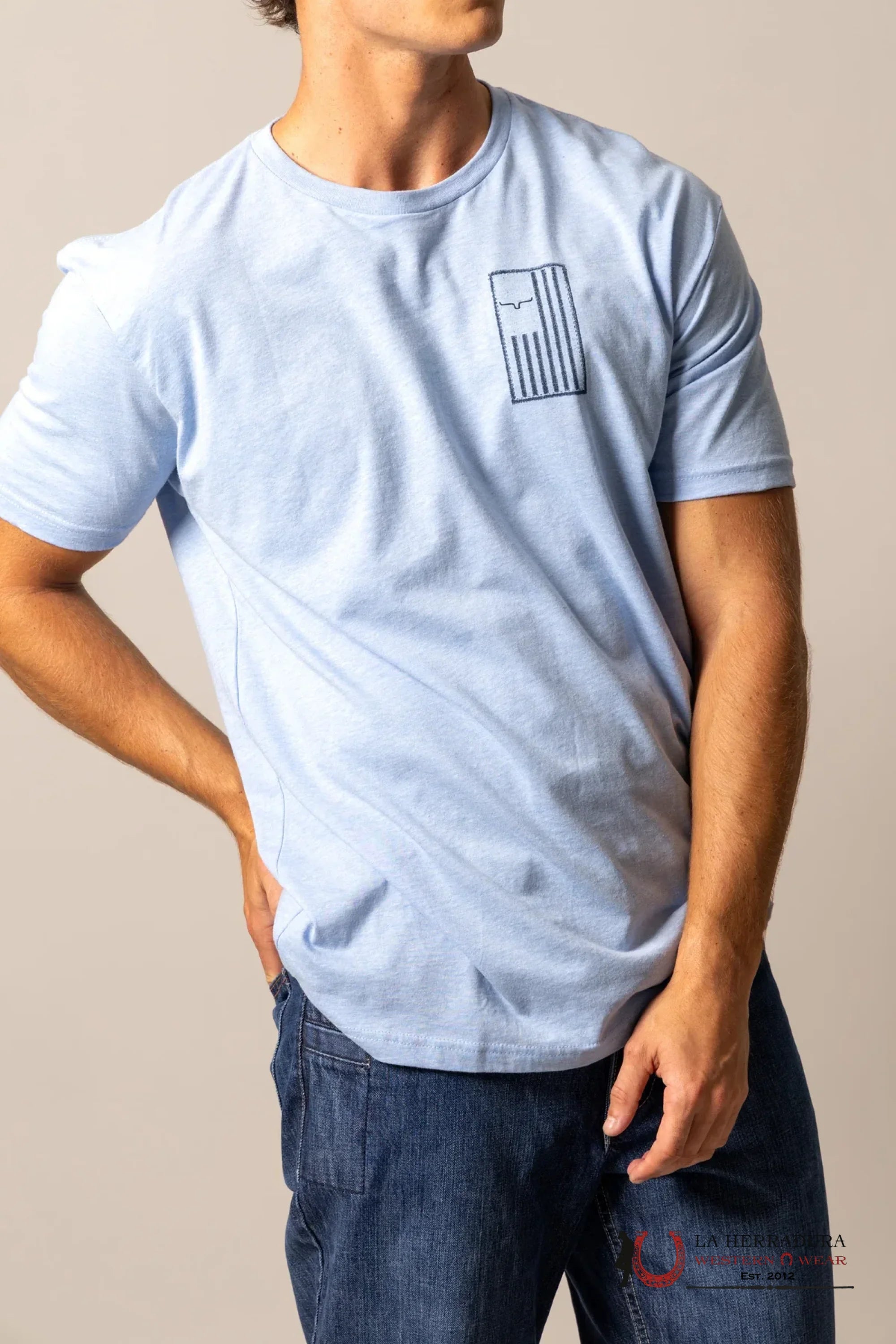 MENS KIMS RANCH - PATCHED HEATHER COLUMBIA BLUE ROPA HOMBRES