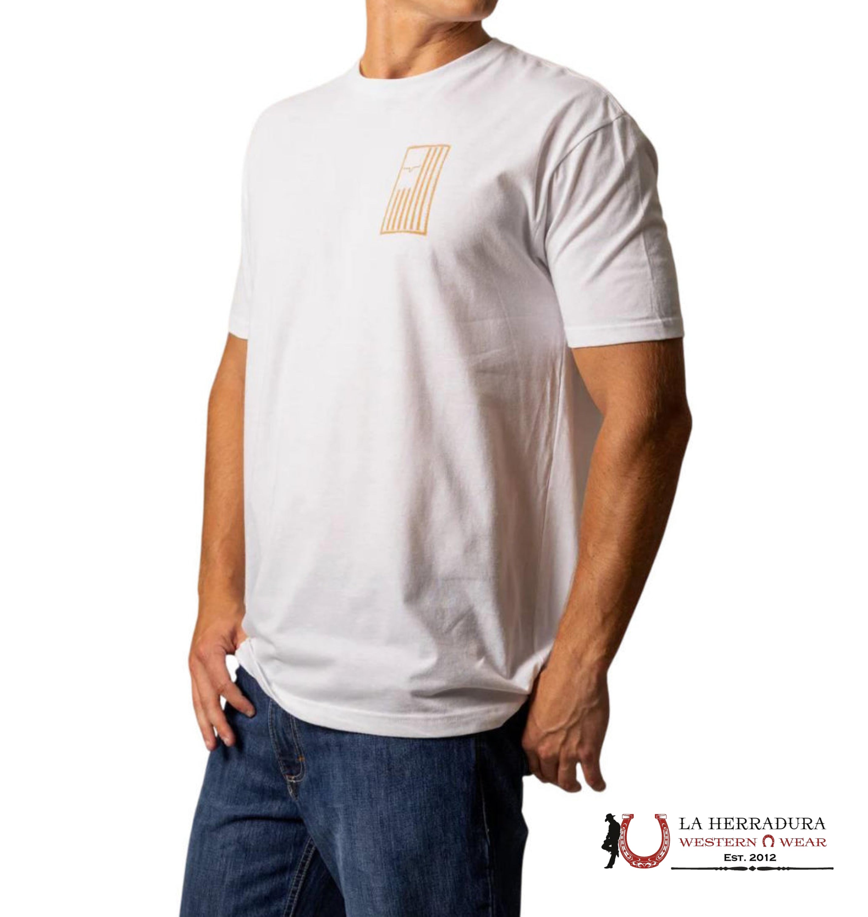 MENS KIMS RANCH -PATCHED WHITE TSHIRT ROPA HOMBRES