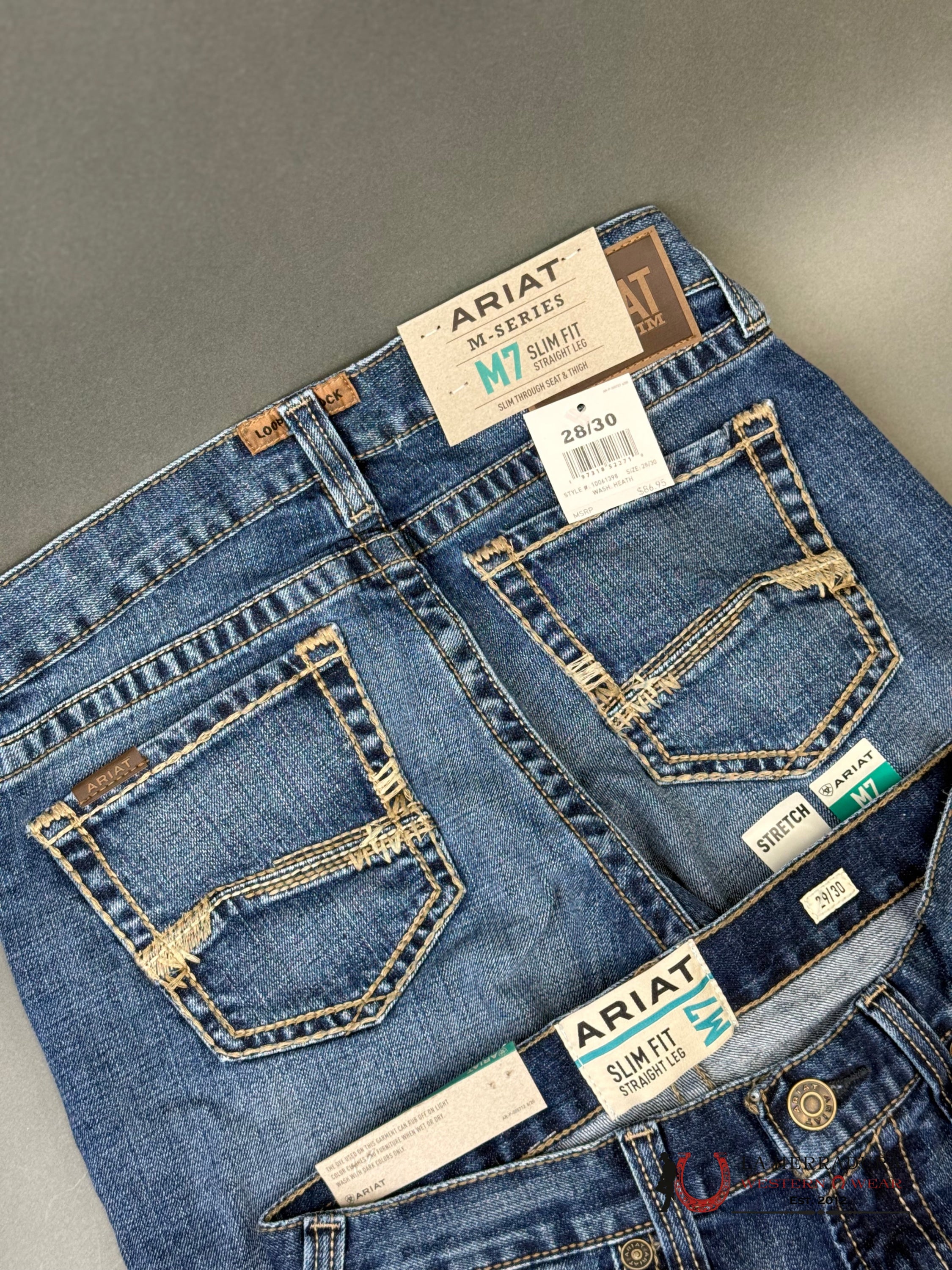 MENS M7 ARIAT WASH HEATH SLIM FIT STRAIGHT LEG BOOT CUT JEANS 1398 ARIAT JEANS