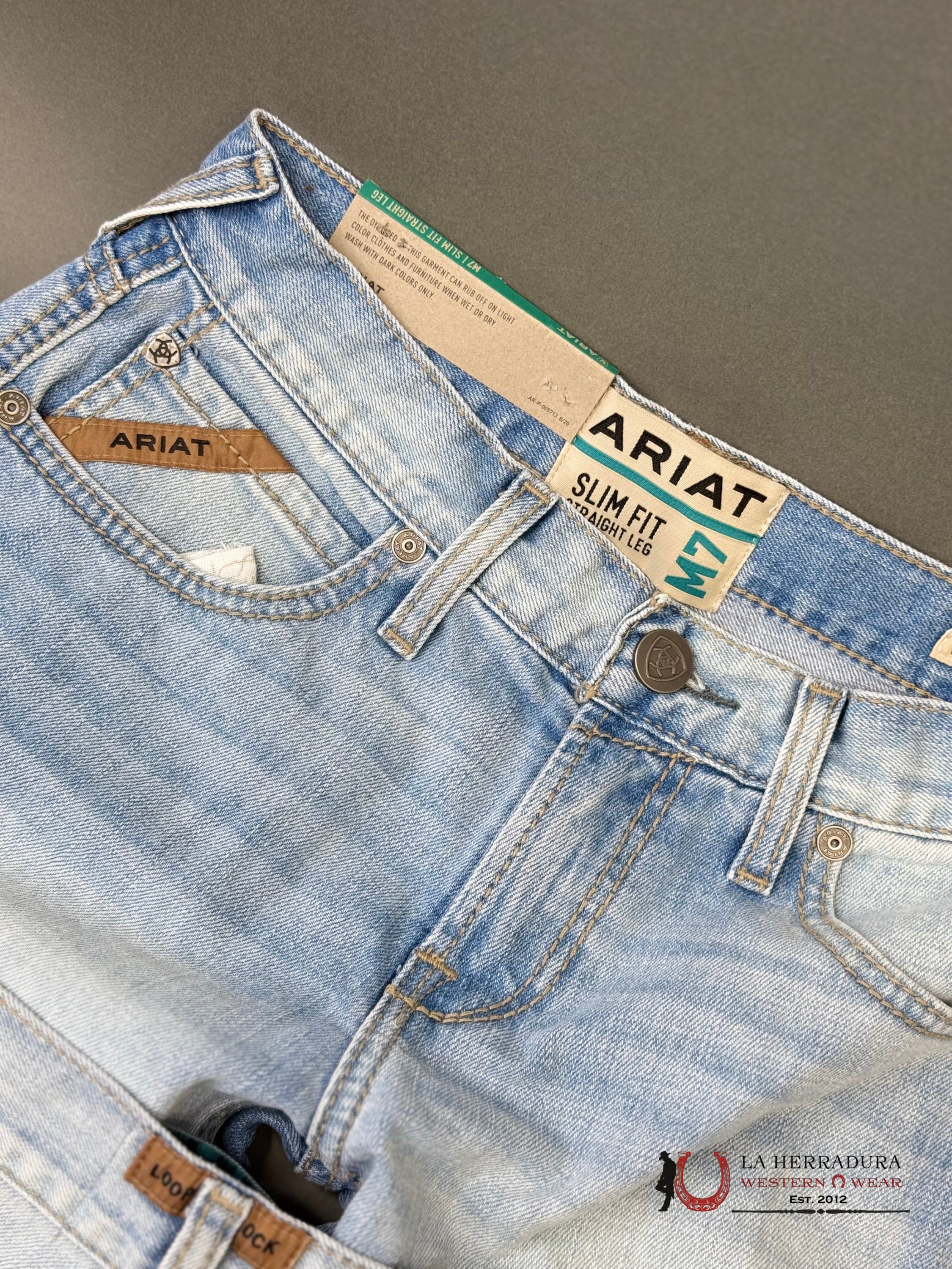 MENS M7 ARIAT WASH LELAND SLIM BOOT CUT JEANS 1402 ARIAT JEANS