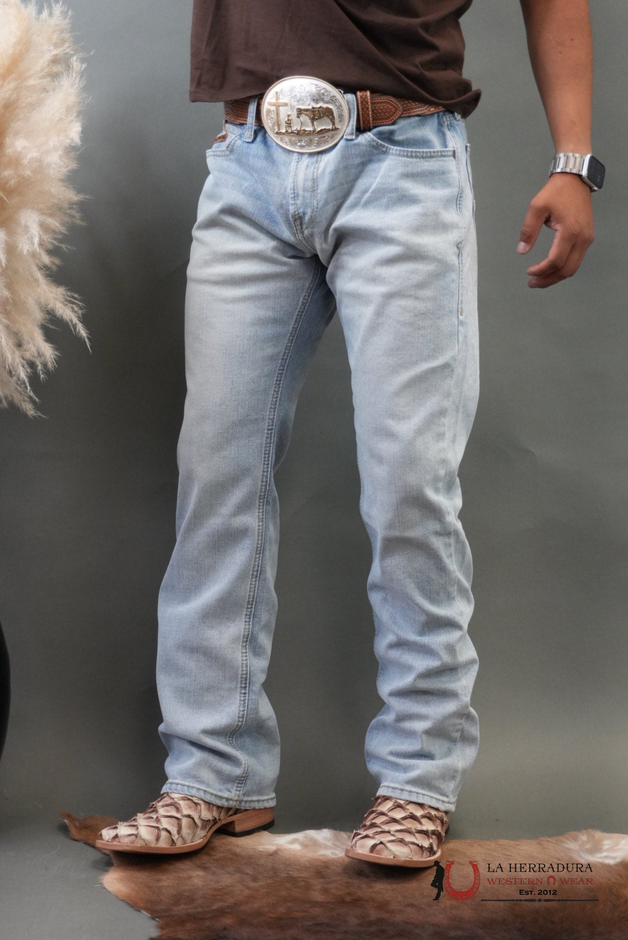 MENS M7 ARIAT WASH LELAND SLIM BOOT CUT JEANS 1402 ARIAT JEANS