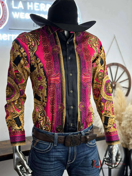 MENS PEDRERIA ACID-PINK 3SPR416 LONG SLEEVE SHIRT