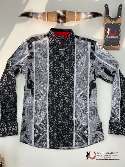 MENS PEDRERIA BLACK OWL LONG SLEEVE SHIRT 4SPR01