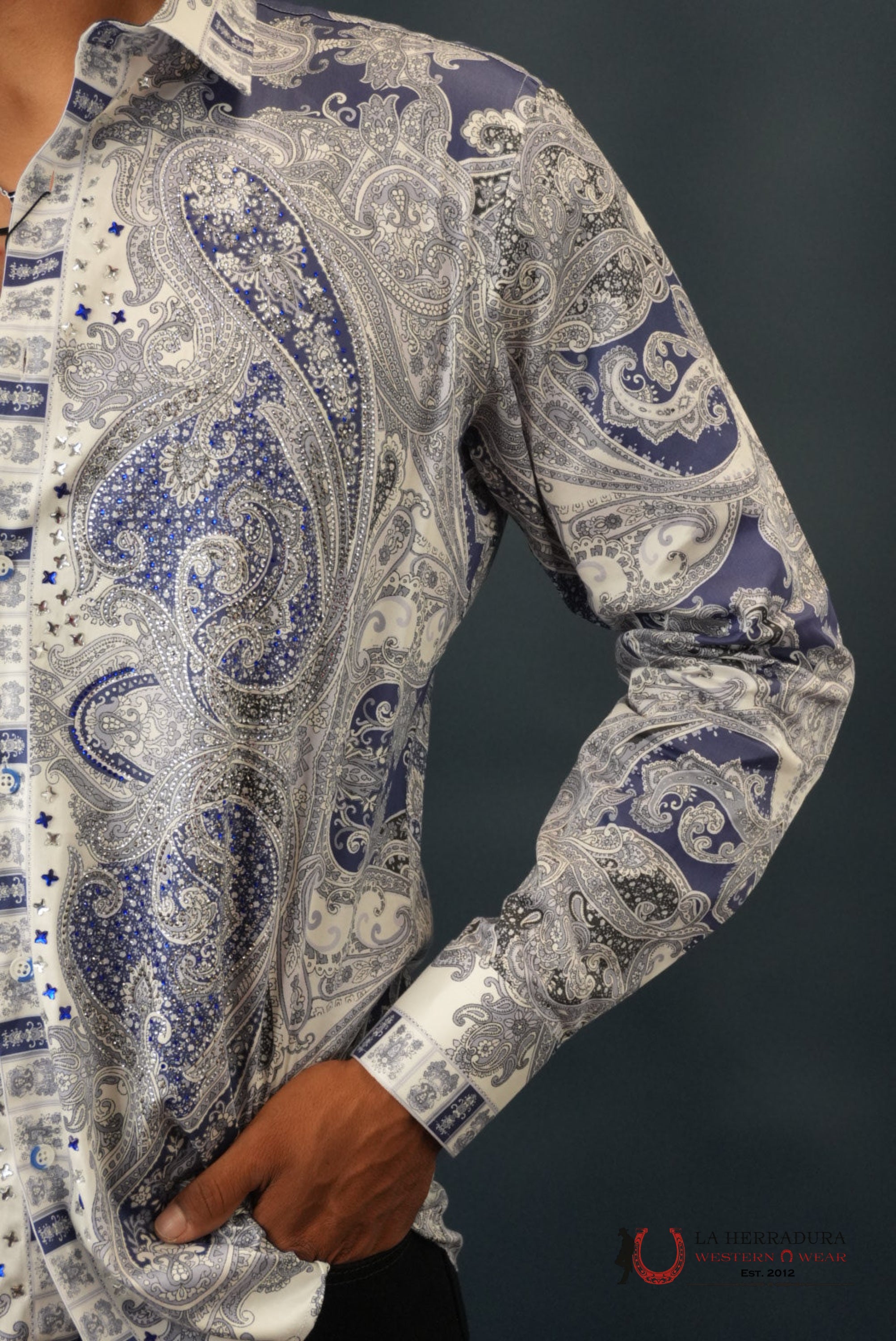 MENS PEDRERIA BLUE MARMOL PR10 LONG SLEEVE SHIRT ROPA HOMBRES