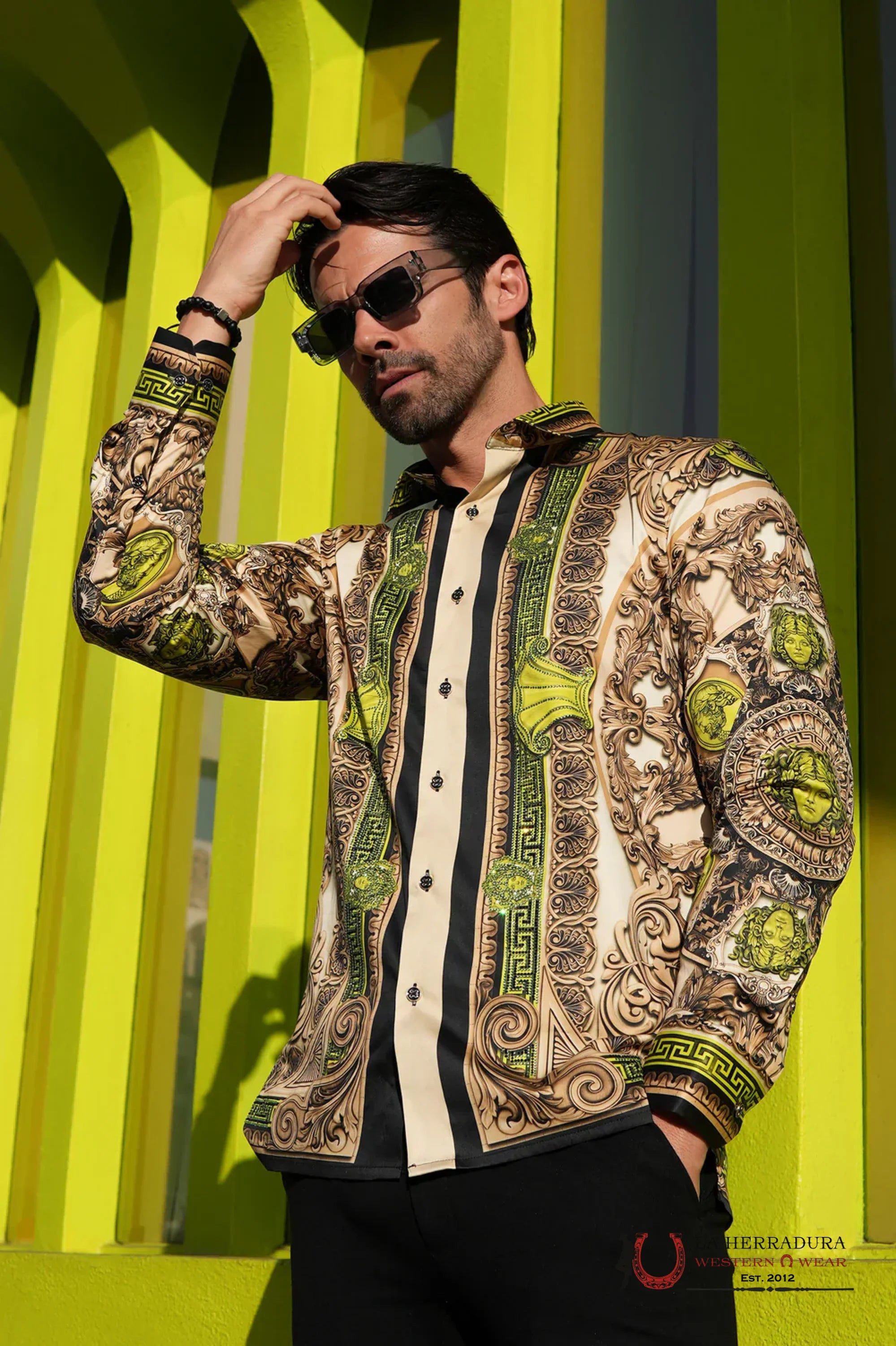 MENS PEDRERIA KHAKI JOYA LONG SLEEVE SHIRT 3SPR416 ROPA HOMBRES