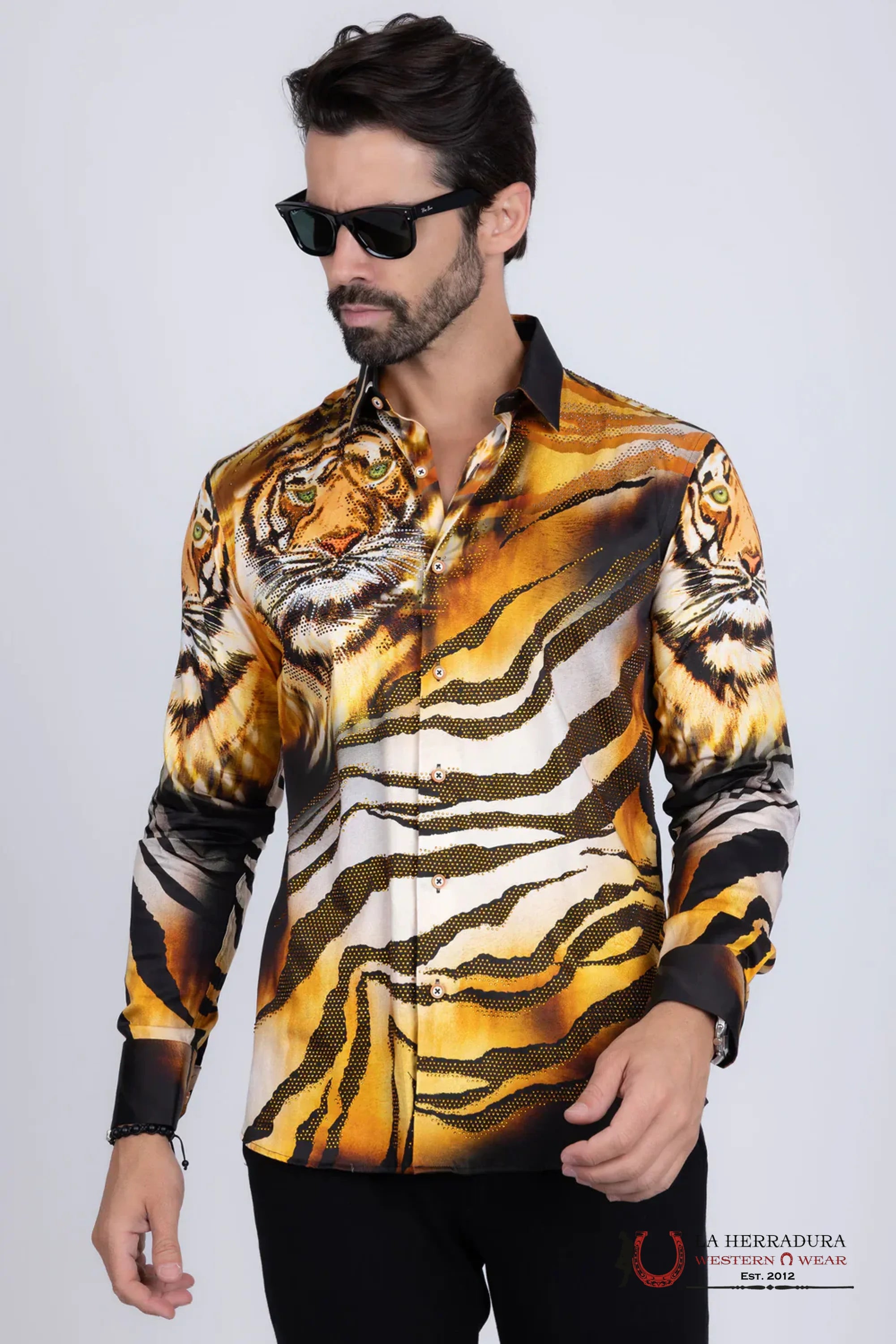 MENS PEDRERIA ORANGE AND GOLD MULTI- SPR11 ROPA HOMBRES